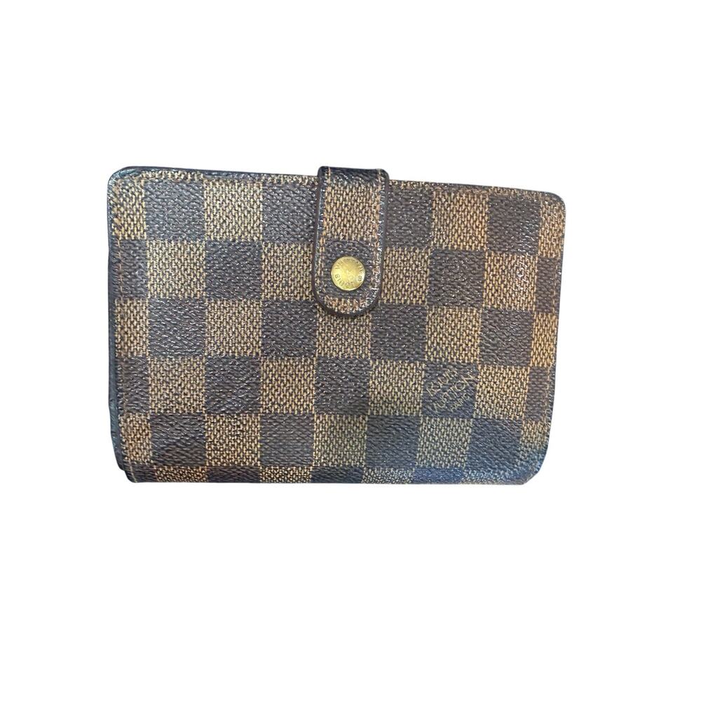 Louis Vuitton Damier Ebene Kisslock wallet*Beautiful Condition with COA